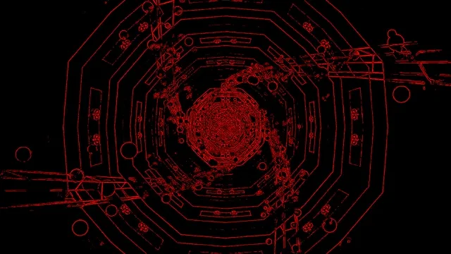 Svetleći Crveni Oktagon Tunel Čuvar Ekrana 4K UHD 60fps Beskonačan Video