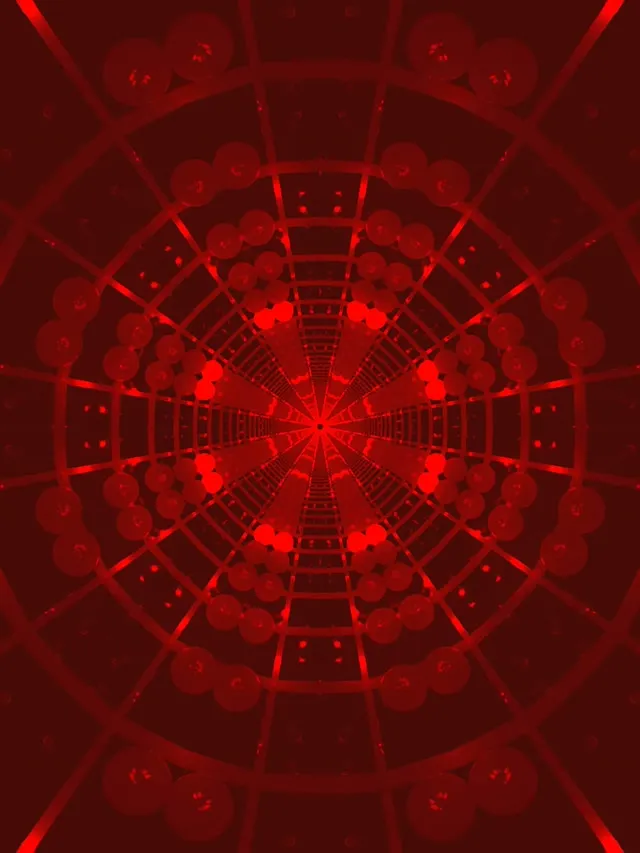 Raudonas Neon tunelis VjLoops aštuonkampio tinklelis 60fps ekrano užsklanda 3:4 iPad portretas