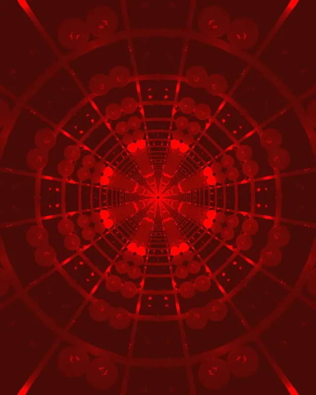 Tunel Neon Roșu Inel Orbă Strălucitoare VJ Loop 60fps Screensaver 4:5 Instagram