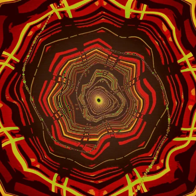 Neon Tunnel Mandala Vortex Rød Grøn 1:1 Square 60fps Pauseskærm VJ Loop