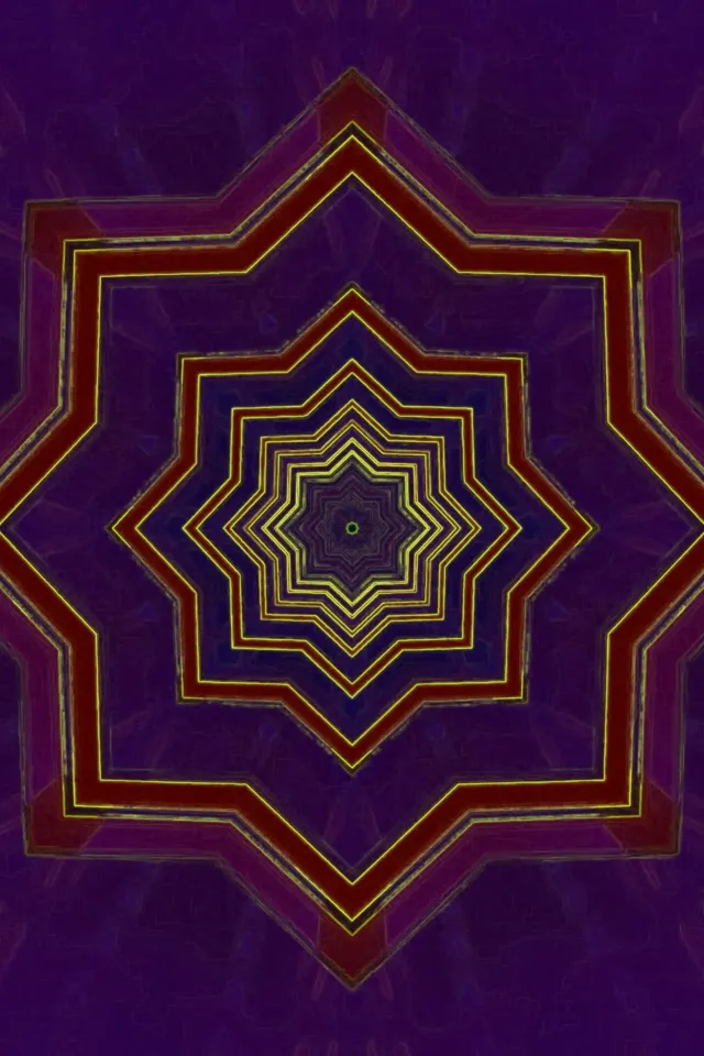 Neónový tunel 8-cípa hviezda vortex fialovo-červená 2:3 foto portrét 60fps šetrič obrazovky VjLoops