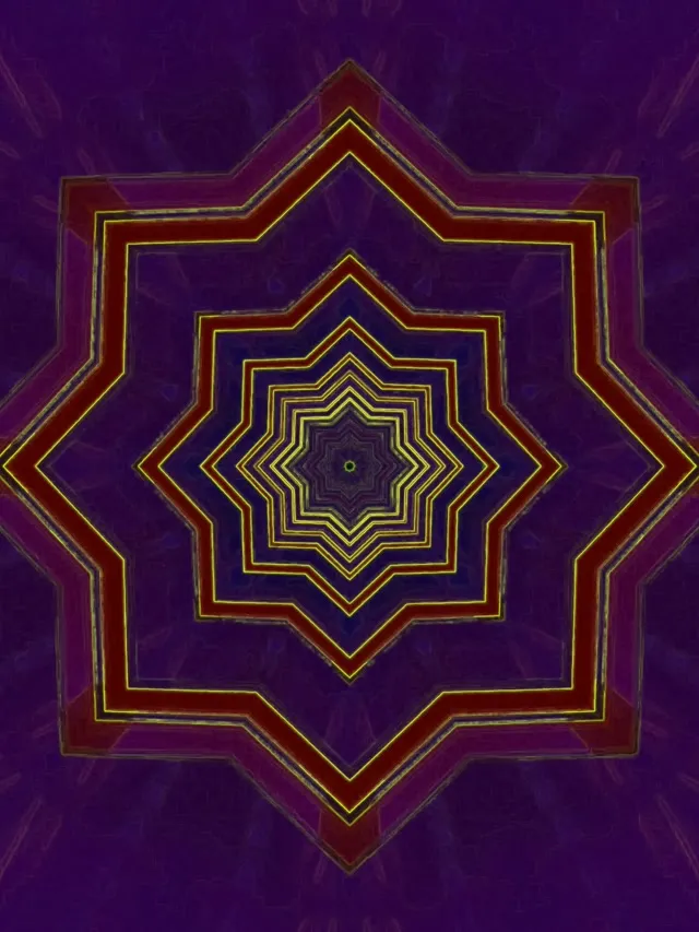 نفق النيون دوامة نجمة ثمانية بنفسجي أحمر VJLoops 3:4 iPad عمودي 60fps حافظة شاشة