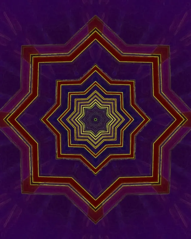 Неонова Тунель 8-Кінечна Зірка Вортекс Фіолетово-Червона VJLoops 4:5 Instagram 60fps Заставка