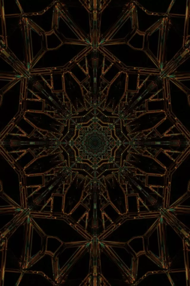 Gold Geometric Neon 2:3 | 60fps VJ Screensaver