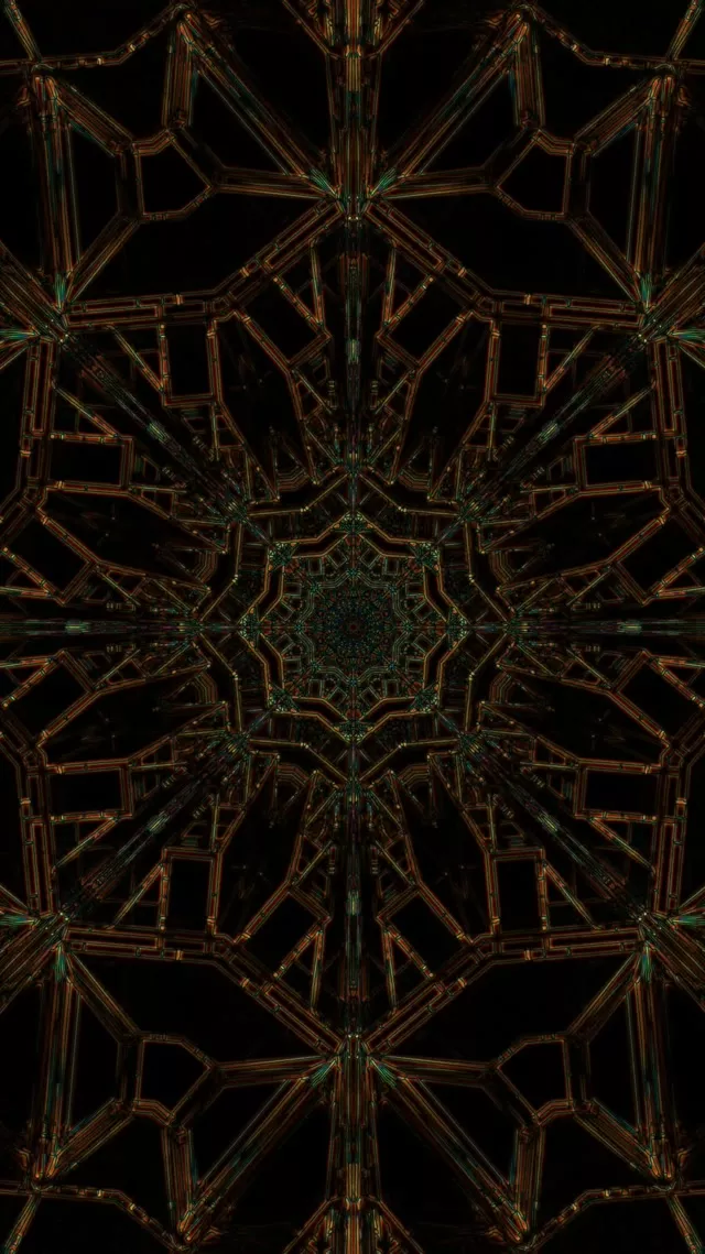 Gold Geometric Neon Portrait | 60fps VJ Screensaver