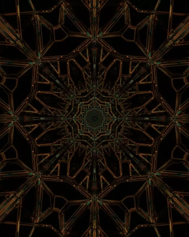 Gold Geometric Neon Tall | Abstract 60fps Loop