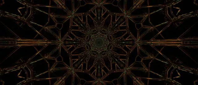 Gold Geometric Neon Tunnel Ultrawide | 60fps VJ Screensaver