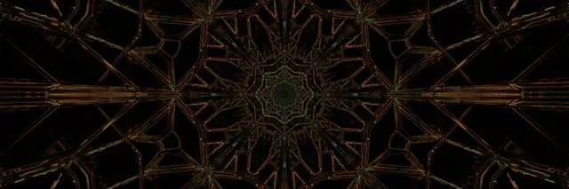 Gold Geometric Neon Ultra Wide | 60fps VJ Screensaver