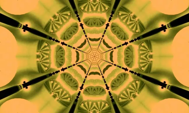 Neon Tüneli Kaleidoskop Mandala 60fps 5:3 Geniş Ekran Koruyucu VJ Loop