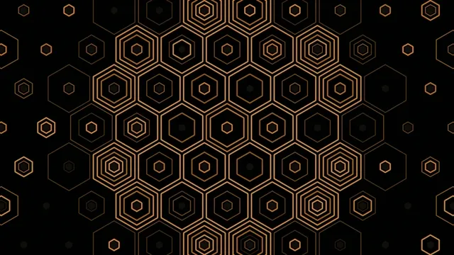 Gold Hexagon Geometric Pattern Animation 4K