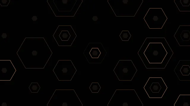 Gold Hexagon Network Pattern on Black Background