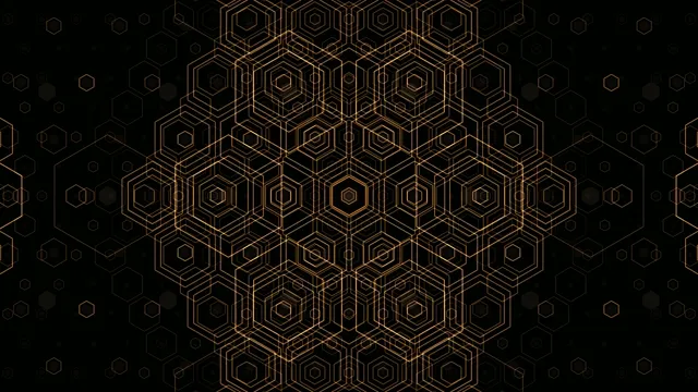 Gold Hexagon Pattern 4K Motion Graphics Background