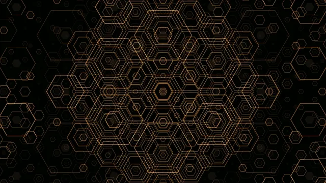 Gold Hexagon Pattern Abstract Motion Background