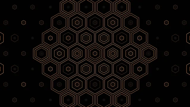 Gold Hexagon Pattern Abstract Motion Graphics 4K