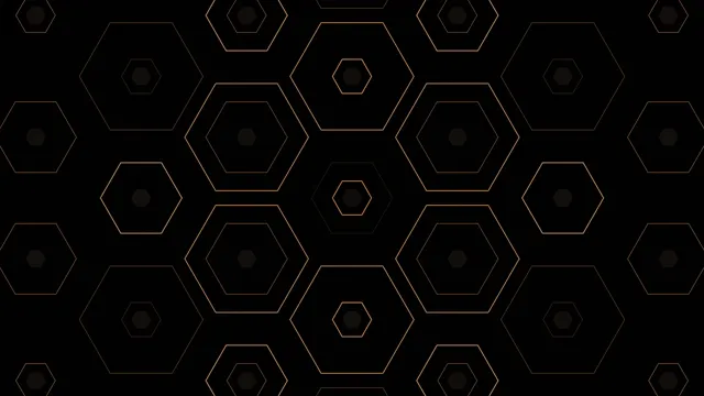 Gold Hexagon Pattern Animation on Black Background