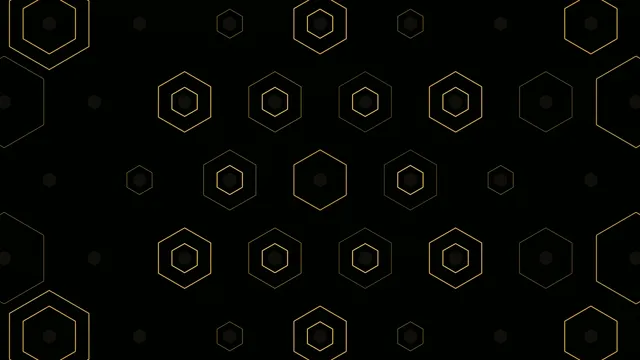 Gold Hexagon Pattern Animation on Black Background