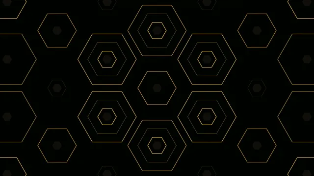 Gold Hexagon Pattern Geometric Animation 4K
