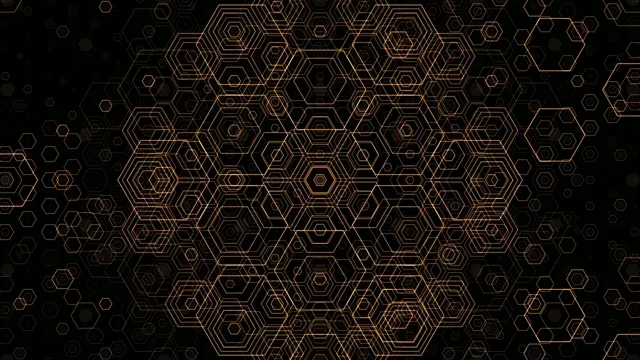 Gold Hexagon Pattern Motion Background 4K