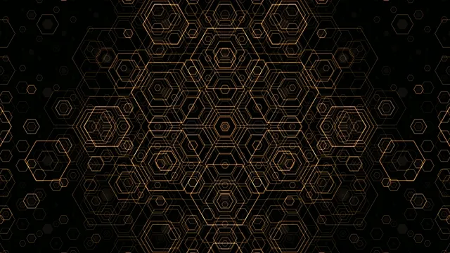 Gold Hexagon Pattern Motion Background 4K