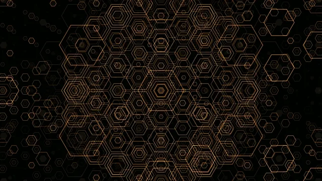 Gold Hexagon Pattern Motion Background 4K