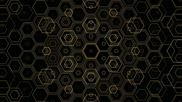 Gold Hexagon Pattern Motion Background 4K