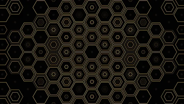 Gold Hexagon Pattern Motion Background 4K