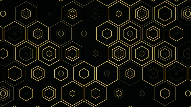 Gold Hexagon Pattern Motion Background 4K