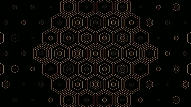 Gold Hexagon Pattern Motion Graphics 4K