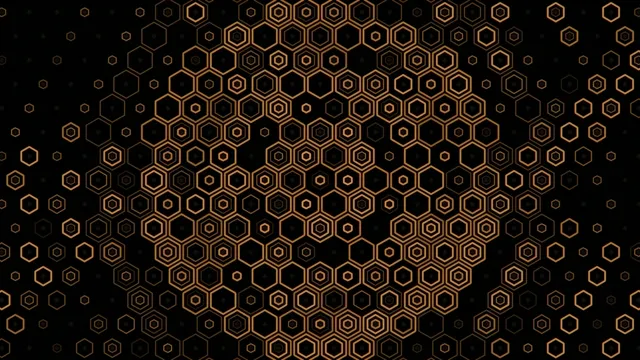 Gold Hexagon Pattern Motion Graphics 4K