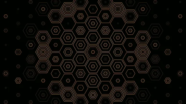 Gold Hexagon Pattern Motion Graphics Loop 4K