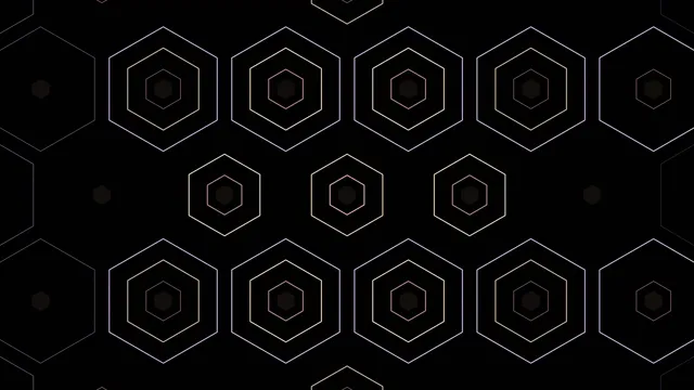Gold Hexagon Pattern on Black Background - 4K