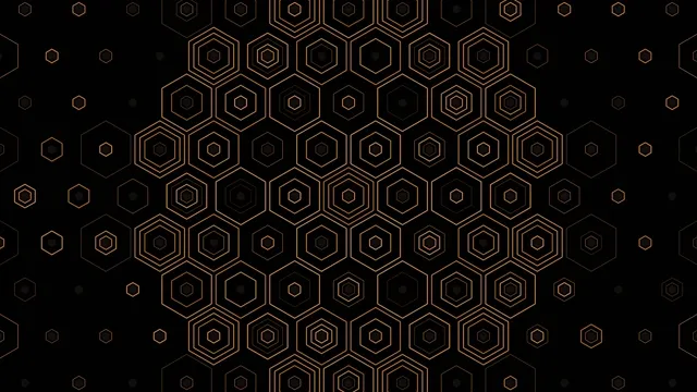 Gold Hexagonal Honeycomb Pattern on Black Background