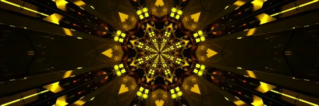 Neon Tunel Zlat Kaleidoskop Zvezda VJ Loop 3:1 Triple Wide 60fps Ohranjevalnik Zaslona