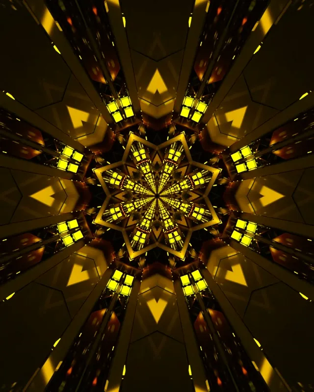 Vj Loop Arany Csillag Kaleidoszkóp Neon Alagút 4:5 Instagram 60fps Képernyővédő