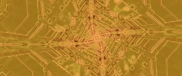 Neon Tunnel Golden Circuit Kaleidoscope 2.39:1 Cinemascope 60fps Screensaver Vj Loop