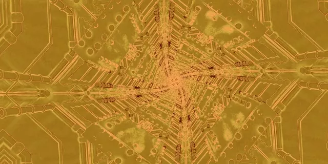 Golden Circuit Neon Tunnel VJ Loop 2:1 Univisium 60fps Screensaver