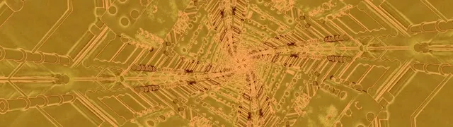 Arany Áramkör Neon Tunnel VJ Loop 32:9 Super Ultrawide 60fps Képernyővédő