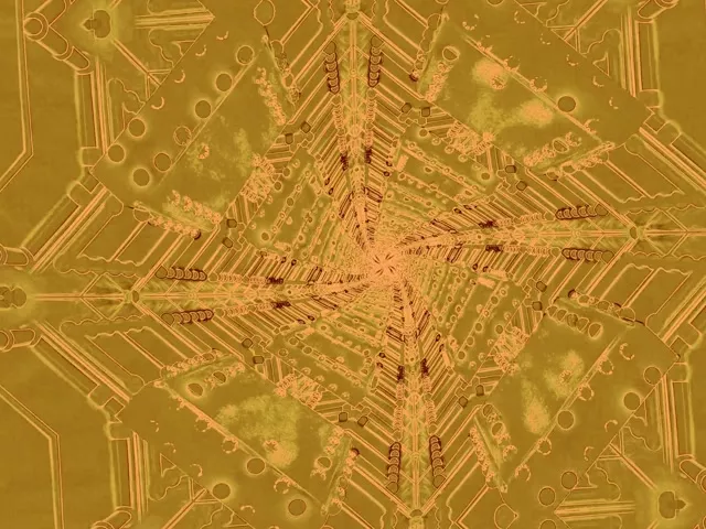 Neon Tunnel Golden Circuit Kaleidoscope 4:3 Classic 60fps Screensaver Vj Loop