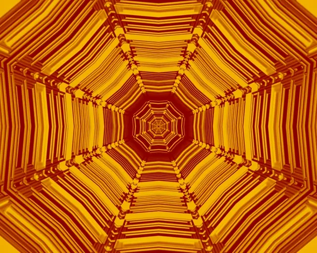 Neon Tunnel Amber Octagon Vortex 5:4 industrial 60fps Screensaver VJ Loop