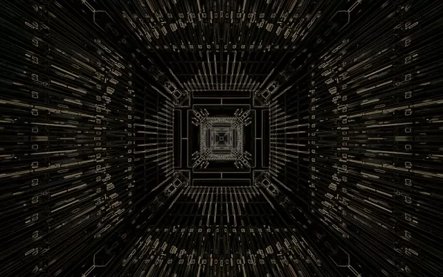 Túnel Neón Ouro Grella Circuíto VJ Loop 60fps 16:10 MacBook Salvapantallas