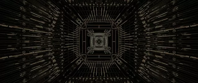 Túnel Neó Daurat Reixat Circuit VJ Loop 2.39:1 Cinemascope 60fps Estalvi de pantalla