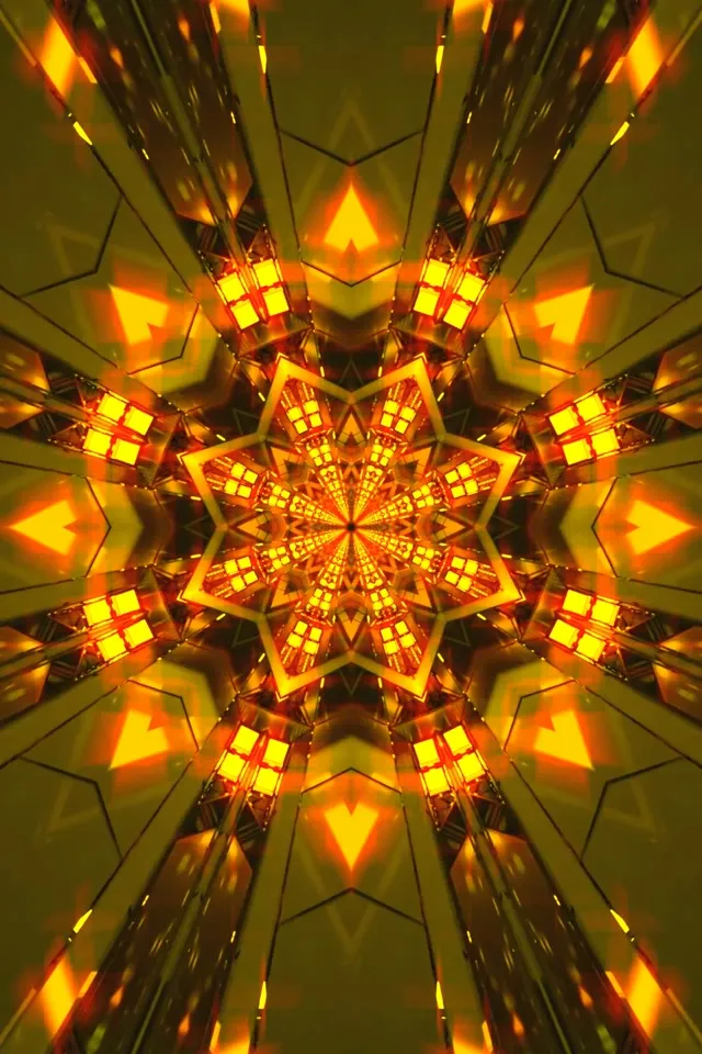 Túnel de Neó Caleidoscopi Esclat d'Estrella VJ Loop 2:3 Retrat Foto 60fps Protector de Pantalla