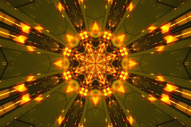 VJ Loop Túnel de Neó Daurat Estrella Caleidoscopi 3:2 surface 60fps protector de pantalla