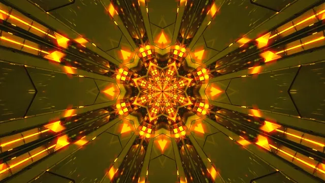 Золотой неоновый туннель заставка 4K UHD 60fps VJ Loop PC