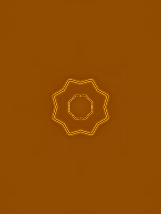 Neon Tunnel Golden 9-Point Star Mandala VJ Loop 3:4 iPad Portrait 60fps Screensaver