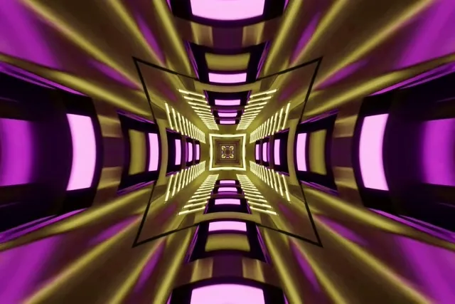 Неонов тунел калейдоскоп кръст 3:2 Surface 60fps скрийнсейвър VjLoops