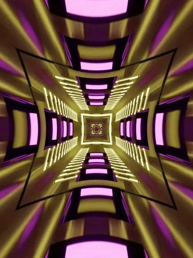 Neon Tunela VJLoops Urre More Kaleidoskopioa 3:4 iPad Portrait 60fps Pantaila-babeslea