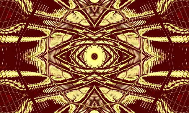 Gold Red Mandala Neon Tunnel Screensaver 5:3 Wide 60fps Vj Loop