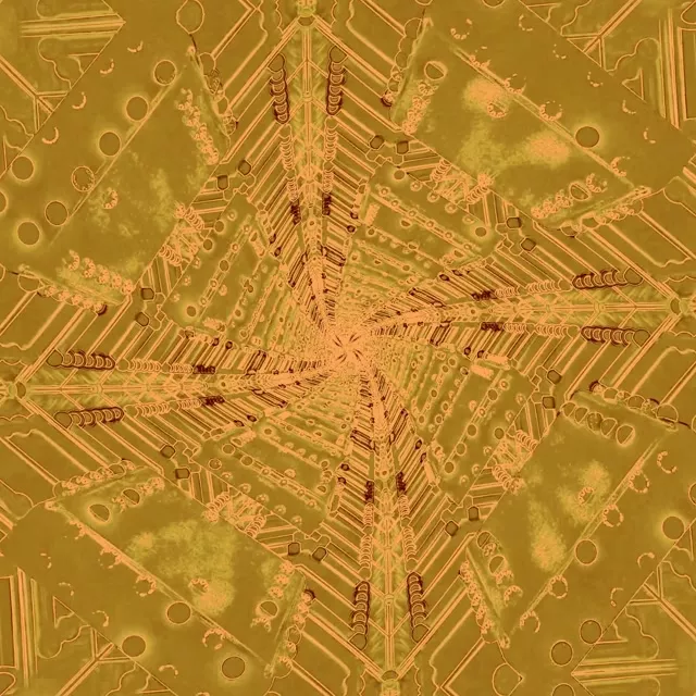 Golden Circuit Neon Tunnel Vj Loop 1:1 Square 60fps Screensaver
