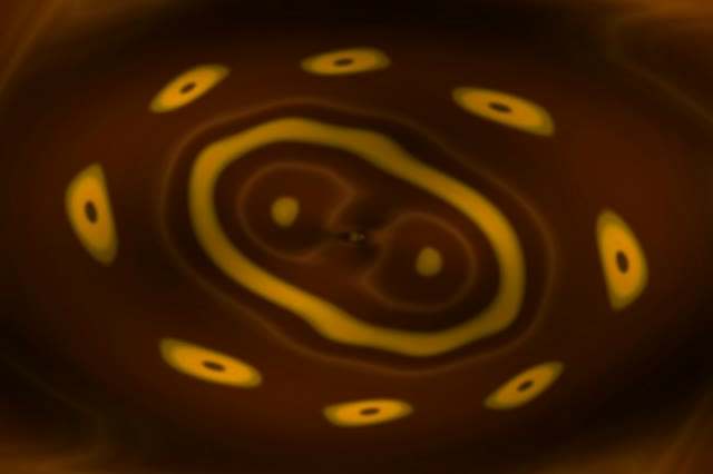 Złoty Koncentryczny Tunel Neonowy 3:2 Surface VJ Loop 60fps Screensaver